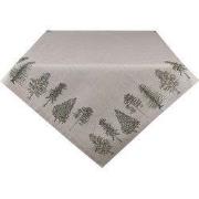 Clayre & Eef Tafelkleed 150x250 cm Beige Groen Katoen Dennenbomen
