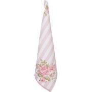 Clayre & Eef Theedoek Roze Katoen Rozen