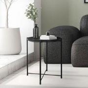 Bijzettafel rond Ø42x52 cm zwart metaal met dienblad ML-Design