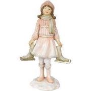 Clayre & Eef Beeld Meisje 21 cm Roze Polyresin