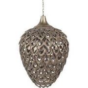 Clayre & Eef Hanglamp Ø 39x59 cm Goudkleurig Grijs IJzer