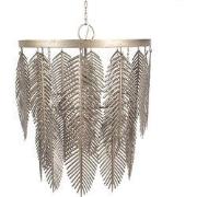 Clayre & Eef Hanglamp Ø 42x52 cm Goudkleurig Grijs IJzer Bladeren