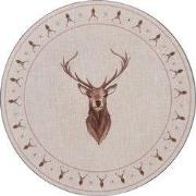 Clayre & Eef Onderbord Ø 33 cm Beige Bruin Kunststof Hert