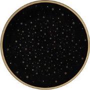 Clayre & Eef Onderbord Ø 33 cm Zwart Goudkleurig Kunststof Sterren