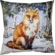 Clayre & Eef Kussenhoes 45x45 cm Bruin Blauw Polyester Vos