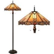 Lumilamp Tiffany Vloerlamp Ø 40x61 cm Beige Glas