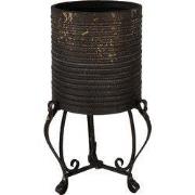 Clayre & Eef Bloempot Ø 29x53 cm Zwart Goudkleurig IJzer