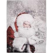 Clayre & Eef Plaid 130x170 cm Wit Grijs Polyester Kerstman