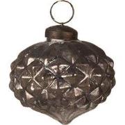 Clayre & Eef Kerstbal Ø 8x8 cm Grijs Glas