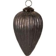 Clayre & Eef Kerstbal Ø 9x14 cm Grijs Glas