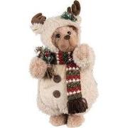 Clayre & Eef Kerstdecoratie Beer 38 cm Beige Bruin Kunststof