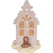 Clayre & Eef Gingerbread house 20 cm Roze Polyresin