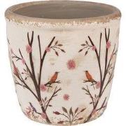 Clayre & Eef Bloempot Ø 13x12 cm Beige Bruin Keramiek Takken