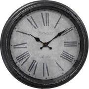 Clayre & Eef Wandklok Ø 25x4 cm Zwart Grijs Kunststof