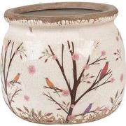 Clayre & Eef Bloempot Ø 16x13 cm Beige Bruin Keramiek Takken
