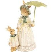 Clayre & Eef Beeld Konijn 21 cm Bruin Groen Polyresin