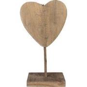 Clayre & Eef Decoratie Beeld Hart 15x8x27 cm Bruin Hout