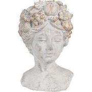 Clayre & Eef Bloempot Binnen Vrouw 14x14x22 cm Grijs Steen