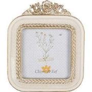 Clayre & Eef Fotolijst 9x9 cm Wit Goudkleurig Kunststof