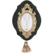 Clayre & Eef Fotolijst 10x15 cm Groen Goudkleurig Polyresin