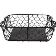 Clayre & Eef Opbergmand 23x23x7 cm Zwart Metaal