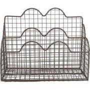 Clayre & Eef Brievenhouder 27x12x22 cm Bruin Metaal