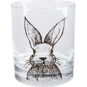 Clayre & Eef Waterglas 300 ml Transparant Glas Konijn