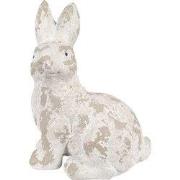Clayre & Eef Decoratie Beeld Konijn 25x19x39 cm Wit Beige Magnesium (M...