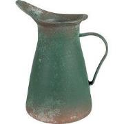 Clayre & Eef Decoratie Kan 21x15x25 cm Groen Metaal