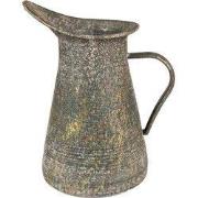 Clayre & Eef Decoratie Kan 21x15x25 cm Groen Goudkleurig Metaal