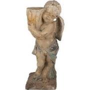 Clayre & Eef Decoratie Beeld Engel Groen Beige Magnesium (MGO)