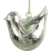 Clayre & Eef Hanger Vogel 7 cm Groen Glas