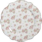 Clayre & Eef Dinerbord Ø 27 cm Roze Porselein Rozen