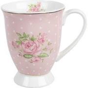 Clayre & Eef Mok 300 ml Roze Paars Porselein Rozen