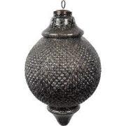 Clayre & Eef Kerstbal Ø 20x32 cm Zwart Glas