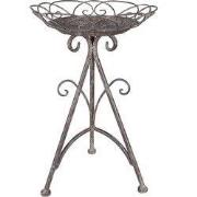 Clayre & Eef Plantentafel Ø 27x40 cm Bruin Grijs Metaal