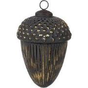 Clayre & Eef Kerstbal Ø 10x14 cm Zwart Glas