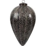 Clayre & Eef Kerstbal Ø 17x26 cm Zwart Glas