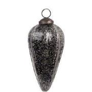 Clayre & Eef Kerstbal Ø 6x13 cm Zwart Glas