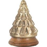 Clayre & Eef Kerstdecoratie Kerstboom Ø 13x19 cm Goudkleurig Glas