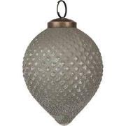 Clayre & Eef Kerstbal Ø 8x10 cm Grijs Glas