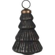 Clayre & Eef Kerstbal Ø 6x9 cm Zwart Glas