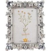 Clayre & Eef Fotolijst 10x15 cm Zilverkleurig Polyresin Bloemen