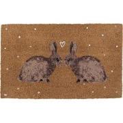 Clayre & Eef Deurmat 75x45 cm Bruin Kokos Konijnen