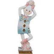 Clayre & Eef Decoratie Beeld Poppetje Macaron 10 cm Blauw Polyresin