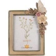 Clayre & Eef Fotolijst 10x15 cm Bruin Beige Polyresin Bloemen