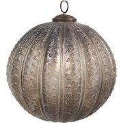 Clayre & Eef Kerstbal Ø 20x20 cm Zilverkleurig Bruin Glas