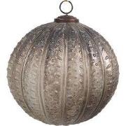 Clayre & Eef Kerstbal Ø 15x15 cm Zilverkleurig Bruin Glas