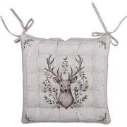 Clayre & Eef Stoelkussen Foam 40x40x4 cm Beige Katoen Hert