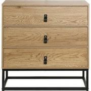 Ladekast met 3 laden - Eiken decor zwart metalen structuur